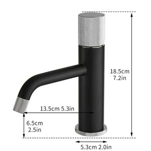 Modern <b>Deck</b> Mounted Water Mixer Tap Black <b>Brushed</b> Nickel Design Brass Bathroom Basin Faucet Stylish Brass Faucet for Your Modern - Product Image 5