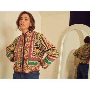 Chaqueta Suzani Personalizada para Mujer, Multicolor, Bordado Étnico, Patchwork, Estilo Bohemio, Ropa Exterior Informal - Product Image 3