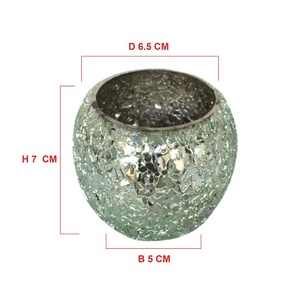 Custom Luxury Hot-Selling Top Round High-Quality Hand-crafted Multi-Purpose Home Decor Rosewood <b>Small</b> Mosaic Glass Votive - Product Image 6