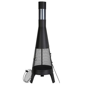 Braciere da Esterno a Legna da 20 Pollici per Patio, BBQ, Riscaldamento e Griglia con Rete - Product Image 4