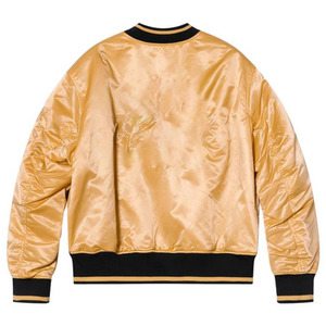 OEM Factory Custom Embroidered Satin Eco-Friendly Breathable <b>Varsity</b> <b>Bomber</b> <b>Jacket</b> <b>Men</b> Baseball Streetwear Front Logo - Product Image 2