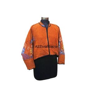 Chaqueta Kantha Tradicional Hecha a Mano, Diseño Vintage, Ecológica, 100% Algodón Puro, Kimono para Mujer, Ropa de Playa para Todas las Temporadas - Product Image 3