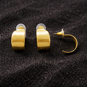 Handcrafted Brass Stud Earrings with <b>Hook</b> Shape Tarnish-resistant Polished Finish Skin-friendly Party Occasion Versatile Design - Product Image 3