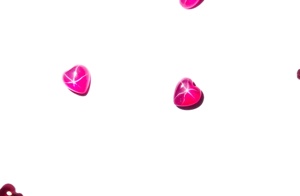Cœur de rubis étoilé transparent 4x4 mm 0,5 carat, cabochon poli créé en laboratoire avec effet étoile à 6 branches pour la fabrication de bijoux - Product Image 3