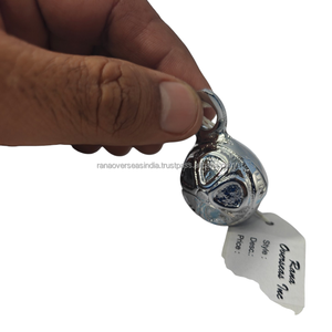 Decorative Hanging Brass Bell Silver Finish Metal Bell for <b>Home</b> Decor Door Wall Ornament Meditation Yoga Gift Item - Product Image 1