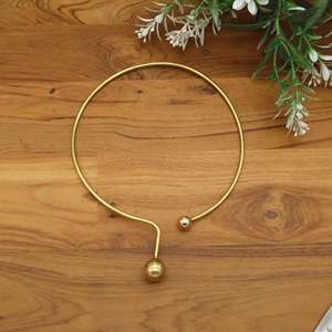 Minimalist Gold Ball Choker <b>Necklace</b> for Women – Geometric Open Collar <b>Statement</b> Jewelry - Product Image 1
