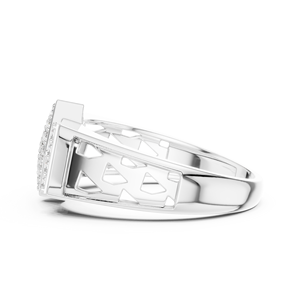 TRENDY CUT LAB GROWN DIAMOND RHODIUM PLATED LUXURY <b>RING</b> <b>SET</b> 18KT SOLID WHITE <b>Gold</b> Engagement Wedding GIFTING DAILY OFFICE USE - Product Image 2