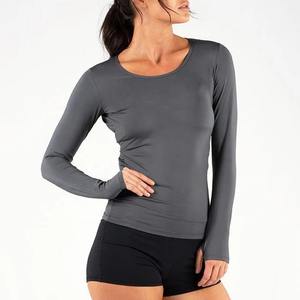 Haut de sport tricoté moulant en Spandex/Nylon pour femme, avec impression de motifs personnalisés, idéal pour l'entraînement hivernal et la gym - Product Image 6
