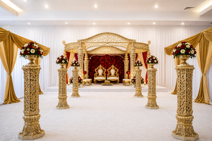 Decoración de Lujo para Mandap de Boda Jain, Tema Majestuoso para Boda India, Mandap Estilo Bollywood, Mandap Maharaja, Mandap con Diseño de Bigote, EE. UU. - Product Image 3