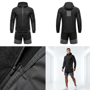 Conjunto Deportivo Transpirable de Verano para Hombre, de Secado Rápido, para Gimnasio, 2 Piezas, Camiseta Deportiva de Manga Corta y Pantalones Cortos para Correr, Talla Grande - Product Image 5