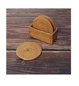 Sous-verre en rotin BOHO personnalisé pour verres à vin et à bière, protection pour les boissons, à un prix incroyable - Product Image 5