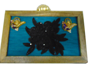 Handmade Wooden <b>Frame</b> Clutch Bag With Floral Embroidery Chain Strap Magnetic Closure Fashionable Evening Party Purse - Product Image 2