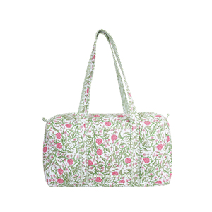 Handmade Cotton Quilted Luxury Fashion Durable Weekender <b>Bag</b> Floral Block Print Duffle Bohemian <b>Overnight</b> Travel Tote Large Gym - Product Image 2