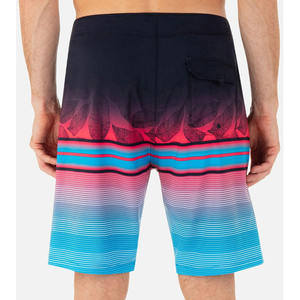 Shorts de bain rayés pour hommes à séchage rapide avec cordon de serrage, taille mi-haute, en polyester, style décontracté - Product Image 2