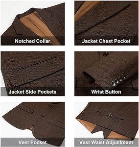 Hot Selling Custom 3-Piece Men Suit Pant Coat Single Breasted Blank <b>Blazer</b> Tuxedo Men Suits Formal Dress Office Business Suits - Product Image 3