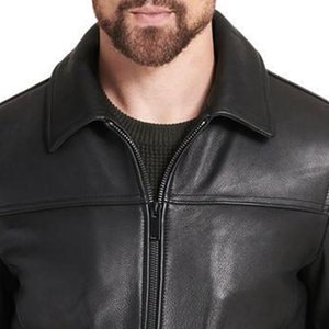Chaqueta Negra Lisa con Logotipo Personalizado de Alta Venta para Hombre, Chaquetas de Cuero Vintage para Hombre, Chaqueta de Piel de Vaca, Chaquetas de Invierno de Alta Calidad - Product Image 5