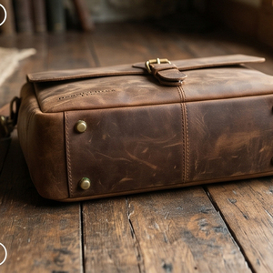 Bolso de Hombro de Cuero Genuino Vintage con Cierre de Hebilla y Correas Ajustables, Bolsos de Mensajero de Cuero para Uso en Todas las Estaciones - Product Image 4