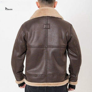 Chaqueta de cuero para hombre, estilo urbano, cálida para invierno, de piel sintética premium, acolchada, con forro grueso, OEM, personalizada, frontal - Product Image 5