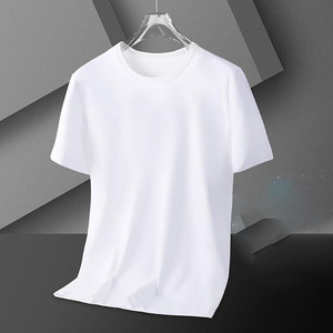 เสื้อยืดผ้าไอซ์ซิลค์คอตตอน 100% แขนสั้น ย้อมสีแบบ Garment Dyed เป็นมิตรต่อสิ่งแวดล้อม ทรงปกติ ระบายอากาศได้ดี แห้งเร็ว สำหรับผู้ชาย ใส่สบายในฤดูร้อน แบบบาง รับผลิตตามสั่ง (OEM) - Product Image 4