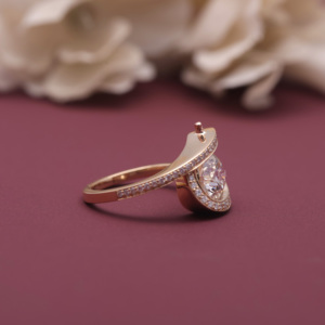 IGI Certified Lab Grown Diamond <b>Open</b> Bypass <b>Ring</b> Solid 925 Sterling Silver Round Cut Diamond Statement <b>Ring</b> for Women - Product Image 3