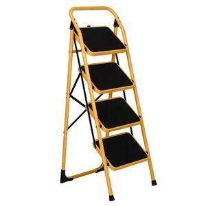Scala in Ferro Leggera a 4 Gradini, Capacità di Carico 150 kg, Gialla - Ponteggio per Uso Intensivo - Product Image 2