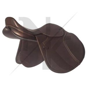 อานม้ากระโดดแบบมีโลโก้สั่งทำพิเศษ ทำจากหนังแท้ อานม้าแบบอังกฤษแบบ Close Contact ผลิตภัณฑ์สำหรับแข่งม้าจากอินเดีย - Product Image 3