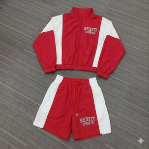Ensemble de survêtement coupe-vent Rexfit Sports 2026 personnalisé pour homme – Short et veste de haute qualité – Vente en gros - Product Image 1