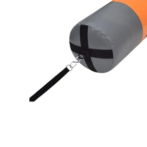 Saco de Boxeo Profesional de Cuero Negro, Naranja y Gris para Entrenamiento de Fitness - Product Image 2