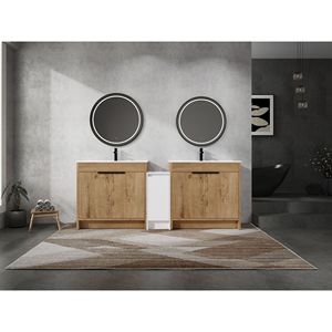 Mobile Bagno Freestanding da 84 Pollici con Lavabo in Ceramica, Armadietti Contenitori e Ante con Chiusura Ammortizzata 02436IMO*2+0312 - Product Image 2