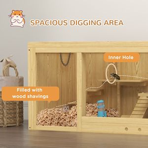 Cage à hamster en bois extra large avec plateau coulissant, balançoires et échelle pour le confort de votre animal - Product Image 5
