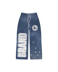 Ensemble sweat à capuche et pantalon de survêtement évasé pour homme, personnalisé, effet délavé à l'acide, brodé, style streetwear vintage, en coton épais, avec fermeture éclair - Product Image 5