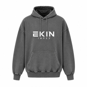 เสื้อฮู้ดดี้โอเวอร์ไซส์แบบย้อมสีเอซิด พิมพ์ลายสกรีน โลโก้สั่งทำได้ ขายส่ง เสื้อฮู้ดดี้ผู้ชาย ผ้าฟลีซหนานุ่ม สไตล์วินเทจ สตรีทแวร์ - Product Image 1