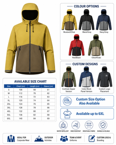 Chaqueta Deportiva Unisex Cosh de Dos Tonos, Impermeable, en Amarillo Mostaza y Verde Oliva - Product Image 2