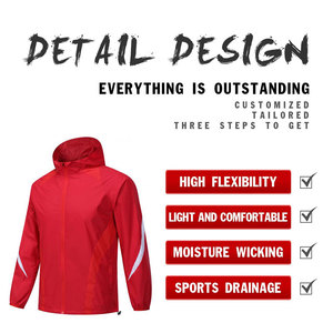Veste coupe-vent de football personnalisable avec logo – Idéale pour l'entraînement sportif hivernal, durable, imperméable, respirante, écologique, col montant, fermeture frontale - Product Image 2