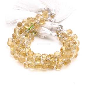 Perles de quartz citron naturel facettées en forme d'oignon 7-9 mm, perles de quartz citron facettées en forme de goutte d'eau pour la création de bijoux - Product Image 4