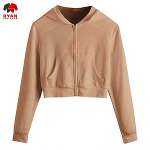 เสื้อครอปฮู้ดดี้ผู้หญิงรุ่นใหม่ล่าสุด ป้องกันริ้วรอย ดีไซน์ทันสมัย สีสันตามสั่ง มีไซส์พลัส พร้อมบริการ OEM และ ODM - Product Image 1