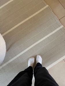 Modern Woven Polypropylene Rug Neutral Beige Area Carpet Braided Floor <b>Mat</b> for Living Room Bedroom Washable & Stain Resistant - Product Image 1
