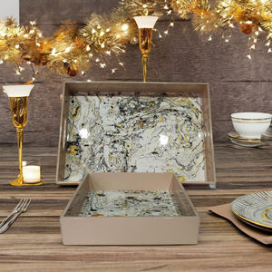 Plateau de service en laque avec logo personnalisable de haute qualité Nouvelle arrivée du Vietnam Plateau en époxy épique en gros - Product Image 3