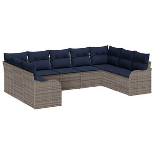 Conjunto de Sofás de Jardín de Ratán Sintético Gris - Product Image 2