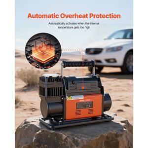 Gonfleur de pneus portable 12V haute performance avec arrêt automatique, écran LCD numérique, 7,14 CFM, 150 PSI, adaptateurs de pompe à air tout-terrain pour camions 4x4 - Product Image 5