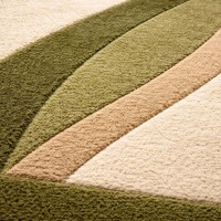 Modern Green Wave Runner Rug Long Hallway Carpet Contemporary Abstract Floor Mat Non Slip Home Decor Accent Lux Style Chic Indoo