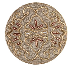 NOVA STAR CRAFT Handmade Glass <b>Seed</b> Beads Embroidered Placemats-Custom Design Color & Logo Buddhism Style Elegant Dining <b>Mat</b> - Product Image 6