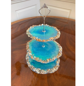 Attractive Design Resin <b>Cake</b> Stand Handicrafts From India Round gray Resin <b>Cake</b> Stand With <b>Cake</b> <b>Server</b> - Product Image 5