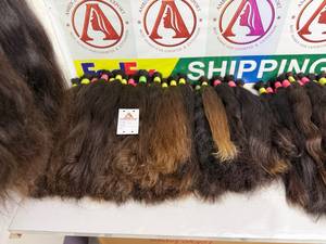 South Indian Remy Hair Extensions 100% Virgin Natural Color Light/Dark <b>Brown</b> Silky Straight Wave Glueless Double Drawn Baby Long - Product Image 6