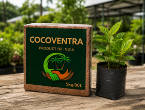 Cocoventra Coconut Fiber Grow <b>Block</b> 5Kg Low EC Premium Horticultural <b>Coir</b> For Professional Growers - Product Image 1