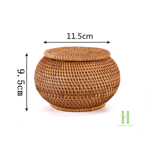 BEST PRICE Rattan Gift <b>Box</b> Handmade Natural Wicker Storage Basket <b>with</b> <b>Lid</b> Eco Friendly Packaging for Special Occasions - Product Image 1