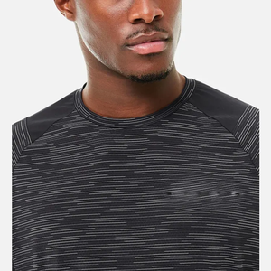 Men's Short Sleeve Sporty <b>T</b>-<b>Shirt</b> With Pattern Quick Dry Knitted O-Neck Regular Fit Black Gray Athletic Wear - Product Image 6