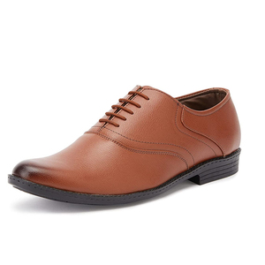 Chaussures habillées Oxford en cuir marron à bout pointu et lacets pour hommes – Idéales pour le bureau, couleur unie, toutes saisons - Product Image 5