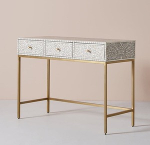Table de chevet Art Déco en os incrusté, motif floral, pour hôtels, restaurants, chambres et décoration intérieure de luxe - Product Image 6