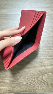 Genuine Leather RFID <b>Wallet</b> Short Fold <b>Card</b> Holder for Men <b>Women</b> Minimalist Embossed Burgundy Large Capacity Luxury Vintage - Product Image 3